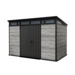 Keter 11x7 Cortina Heavy Duty Plastic Pent Shed Dark Grey