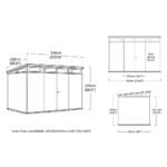 Keter 11x7 Cortina Heavy Duty Plastic Pent Shed Dark Grey - Image 2
