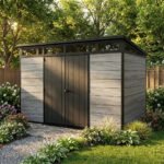 Keter 11x7 Cortina Heavy Duty Plastic Pent Shed Dark Grey - Image 3