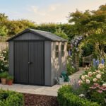 Keter 11'x7.5' Newton Plus Side Entry Plastic Shed Graphite - Image 2