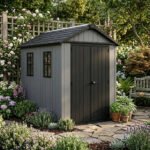 Keter 11'x7.5' Newton Plus Side Entry Plastic Shed Graphite - Image 3