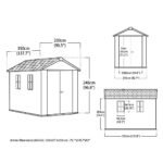 Keter 11'x7.5' Newton Plus Side Entry Plastic Shed Graphite - Image 5