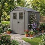Keter 4x6 Darwin Heavy Duty Plastic Garden Shed Grey - Image 2