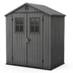 Keter 4x6 Darwin Heavy Duty Plastic Garden Shed Grey - Image 4