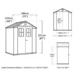 Keter 4x6 Darwin Heavy Duty Plastic Garden Shed Grey - Image 5