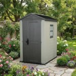 Keter 4x6 Factor Heavy Duty Plastic Garden Shed Beige - Image 3