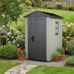 Keter 4x6 Factor Heavy Duty Plastic Garden Shed Beige - Image 4