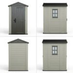 Keter 4x6 Factor Heavy Duty Plastic Garden Shed Beige - Image 5