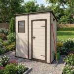 Keter 6x4 Manor Plastic Pent Garden Storage Shed Beige - Image 3