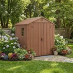 Keter 6x6 Darwin Heavy Duty Plastic Garden Shed Brown - Image 2