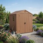 Keter 6x6 Darwin Heavy Duty Plastic Garden Shed Brown - Image 3