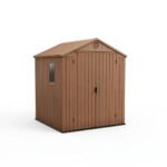Keter 6x6 Darwin Heavy Duty Plastic Garden Shed Brown - Image 4