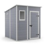 Keter 6x6 Manor Plastic Pent Garden Storage Shed Grey
