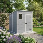 Keter 6x6 Manor Plastic Pent Garden Storage Shed Grey - Image 2