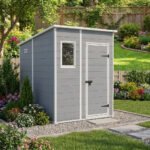 Keter 6x6 Manor Plastic Pent Garden Storage Shed Grey - Image 3