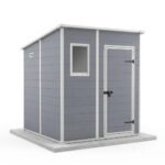 Keter 6x6 Manor Plastic Pent Garden Storage Shed Grey - Image 4