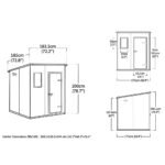 Keter 6x6 Manor Plastic Pent Garden Storage Shed Grey - Image 5