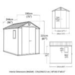 Keter 6x8 Darwin Heavy Duty Plastic Garden Shed Brown - Image 2