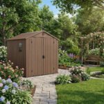 Keter 6x8 Darwin Heavy Duty Plastic Garden Shed Brown - Image 3