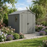 Keter 6x8 Darwin Heavy Duty Plastic Garden Shed Green - Image 2