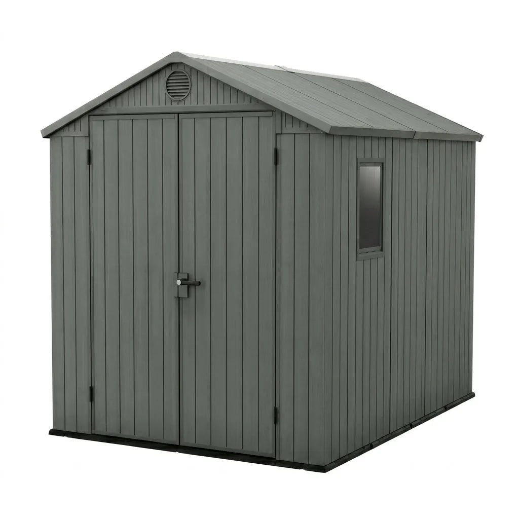 Keter-6x8-Darwin-Heavy-Duty-Plastic-Garden-Shed-Green.jpg Keter 6x8 Darwin Heavy Duty Plastic Garden Shed Green - Image 1