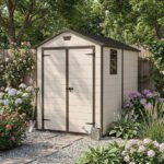 Keter 6x8 Manor Plastic Garden Storage Shed Beige - Image 2