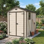 Keter 6x8 Manor Plastic Garden Storage Shed Beige - Image 3