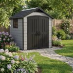Keter 7.5'x11' Premier Heavy Duty Plastic Shed Grey - Image 3