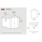 Keter 7.5x9 Premier Heavy Duty Plastic Shed Grey - Image 2