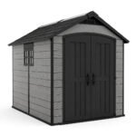 Keter 7.5x9 Premier Heavy Duty Plastic Shed Grey - Image 5