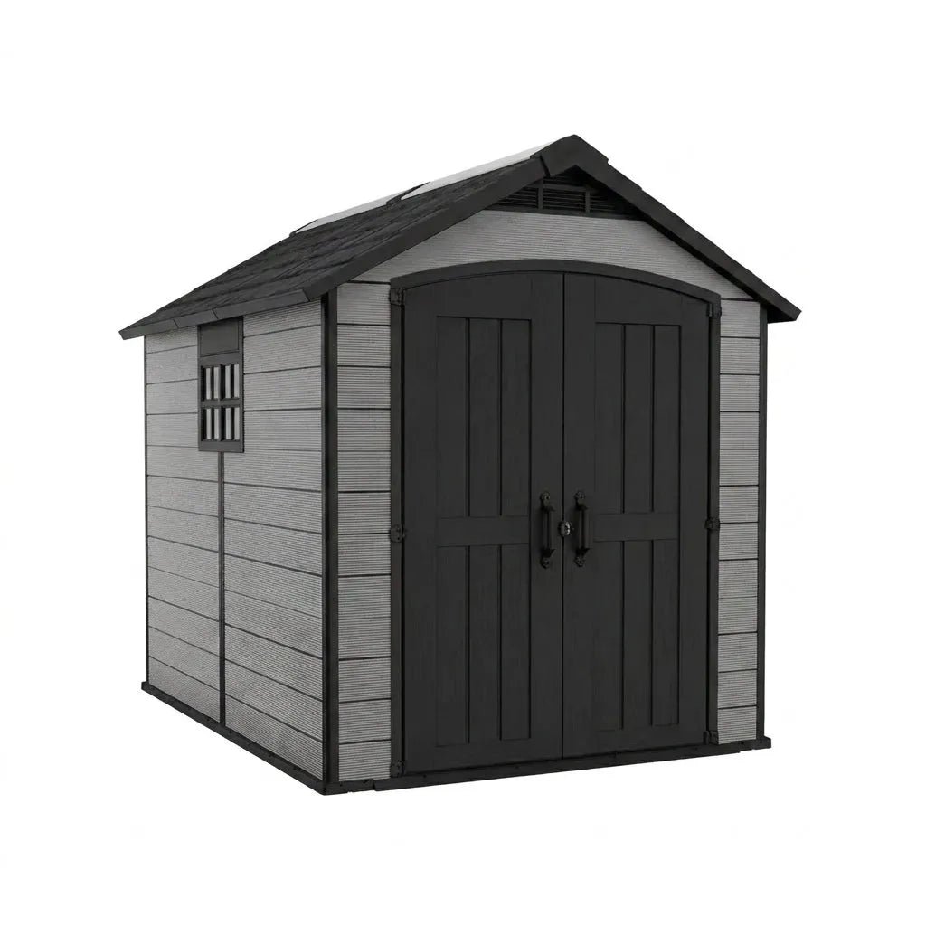 Keter-7_5x9-Premier-Heavy-Duty-Plastic-Shed-Grey.jpg Keter 7.5x9 Premier Heavy Duty Plastic Shed Grey - Image 1