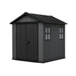 Keter 7'x7.5' Newton Plus Side Entry Plastic Shed Dark Grey - Image 4