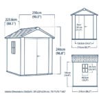Keter 7'x7.5' Newton Plus Side Entry Plastic Shed Dark Grey - Image 5