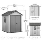 Keter 7'x7.5' Newton Plus Side Entry Plastic Shed Dark Grey - Image 6