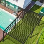 6m x 3m Rectangular Aluminium Louvered Pergola - Grey - Image 11