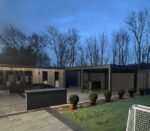 7.2m x 3.6m Rectangular Aluminium Louvered Pergola - Grey - Image 9