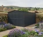 Globel 10 x 15 ft Dual Door Metal Workshop Garage - Image 2
