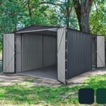 Globel 10 x 15 ft Dual Door Metal Workshop Garage