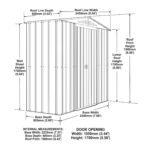Globel 8 x 3 ft Grey Apex Metal Shed - Image 8
