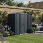 Globel 8 x 3 ft Grey Apex Metal Shed