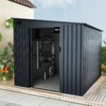 Lotus Sheds Arley 7 x 9 ft Lean To Metal Shed in Grey