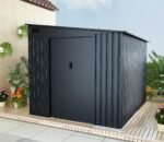 Lotus Sheds Arley 7 x 9 ft Lean To Metal Shed in Grey - Image 3
