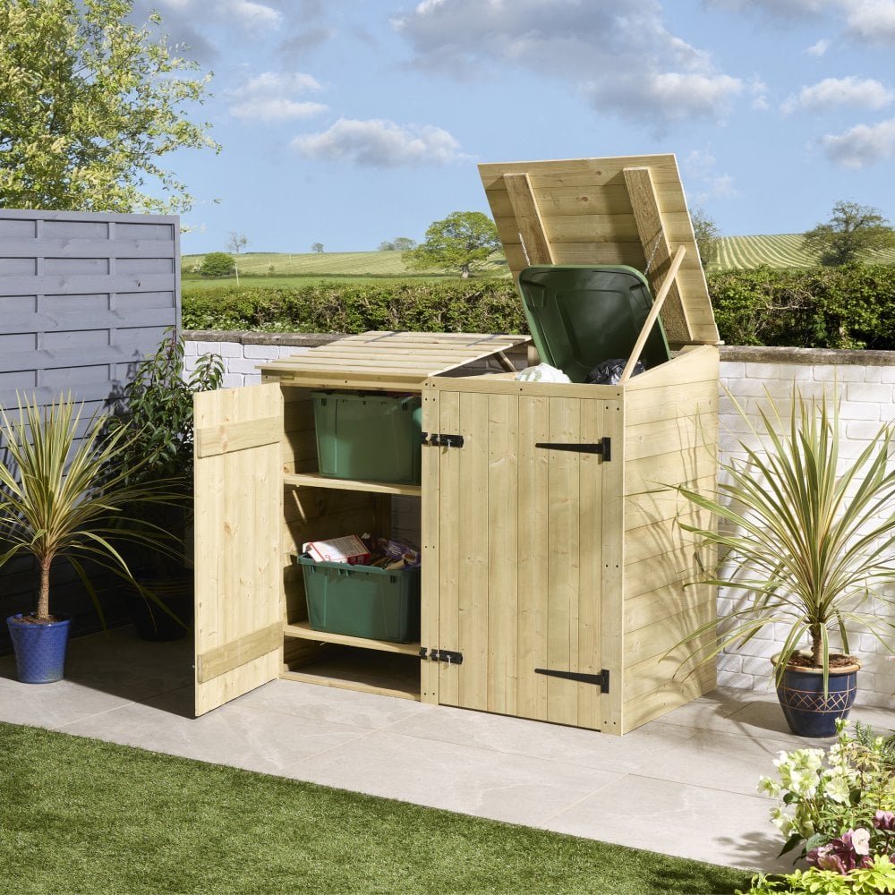premier-shiplap-single-bin-store-with-box-store-p635-4564_image.jpg Premier Shiplap Single Bin Store With Box Store - Image 1