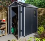 Rowlinson Airevale 4 x 6 ft Dark Grey Plastic Apex Shed - Image 2