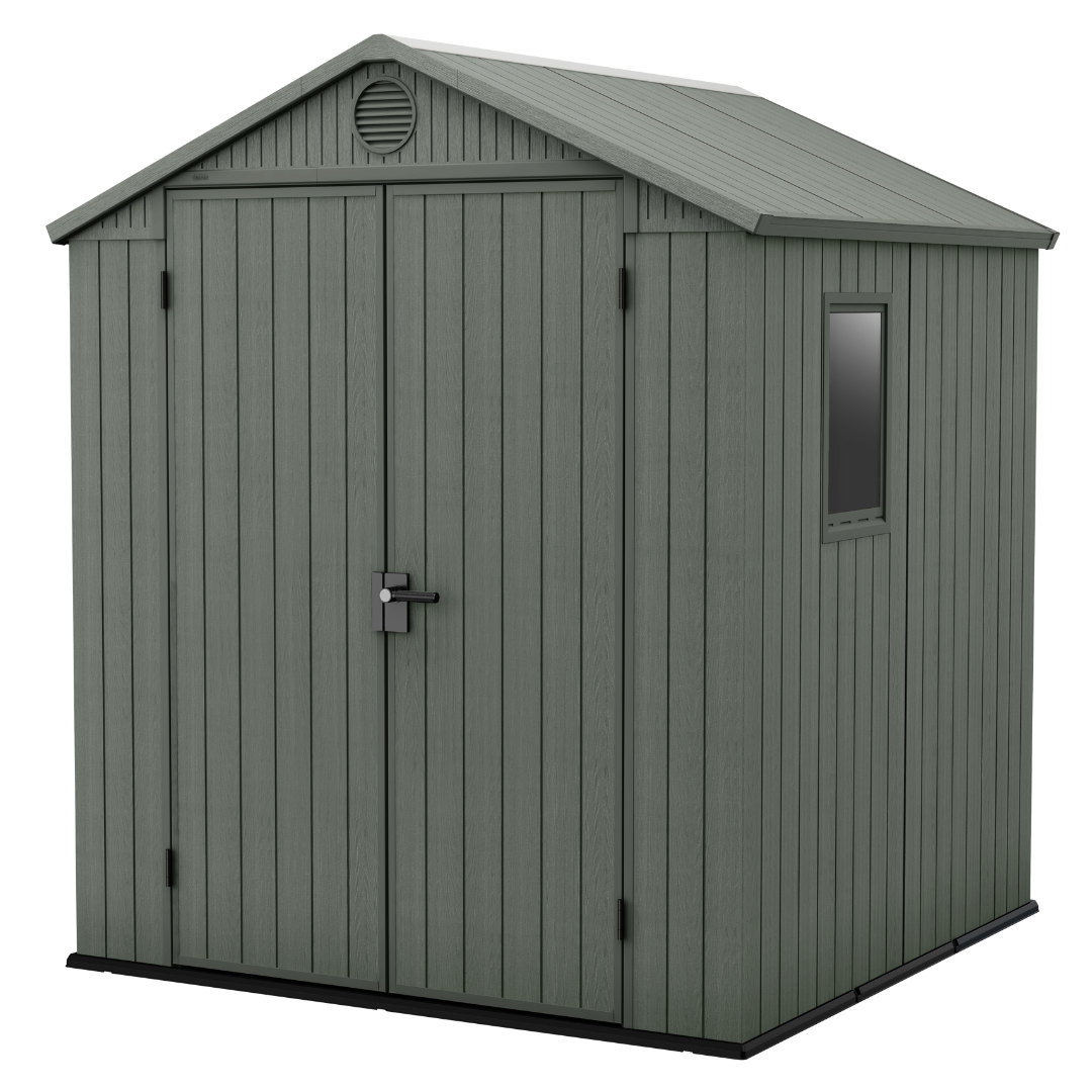 3_78feb38f-8228-44d1-ba1a-bd8019af3fe7.png Darwin 6x6ft (1.9m x 1.8m) Garden Shed - Green - Image 1