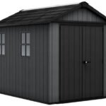 Newton Plus Apex Plastic Shed 7.5 × 9 ft Grey