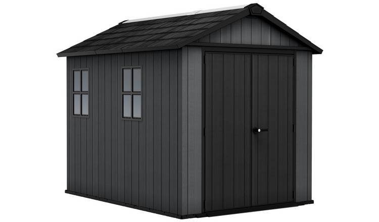 4330178_R_Z001A.jpg Newton Plus Apex Plastic Shed 7.5 × 9 ft Grey - Image 1