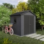 Newton Plus Apex Plastic Shed 7.5 × 7 ft Grey - Image 3