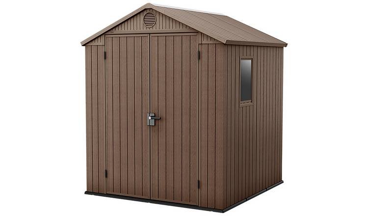 7578951_R_Z001A.jpg Darwin Apex Garden Storage Shed 6 × 6 ft Brown - Image 1