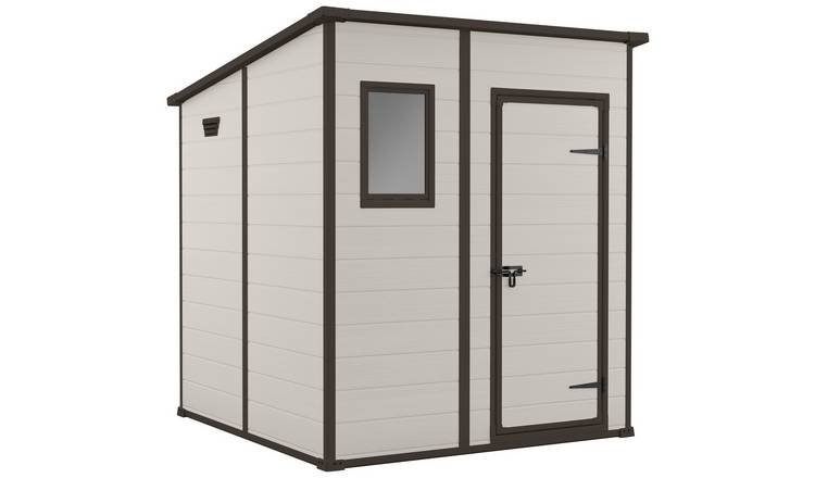 8686268_R_Z001A.jpg Manor Pent Outdoor Garden Storage Shed 6 × 6 ft Brown - Image 1